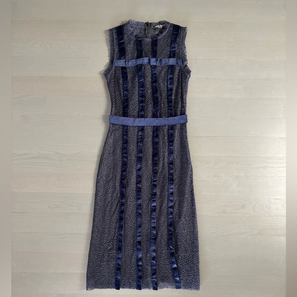 Sheer Navy Midi Dress
